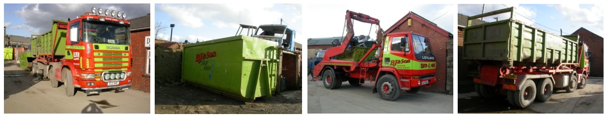 lorry carrying skips